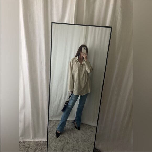 JANE button up top, beige - Picture 4 of 5